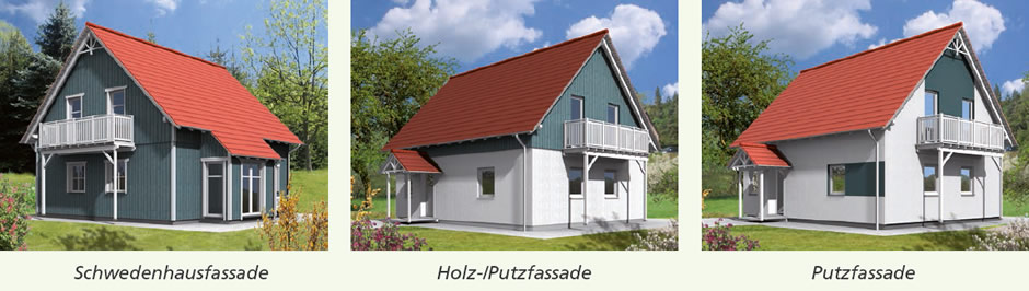 Holzhaus Typ Lubis - Schwedenhausfassade Holzfassade
