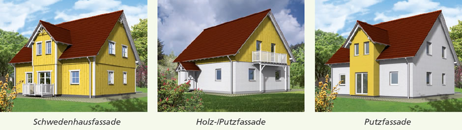 Holzhaus Typ Solis - Schwedenhausfassade Holzfassade