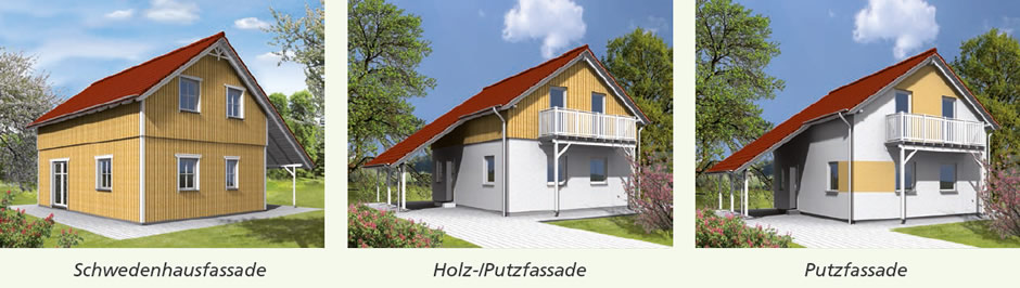 Holzhaus Typ Tane - Schwedenhausfassade Holzfassade