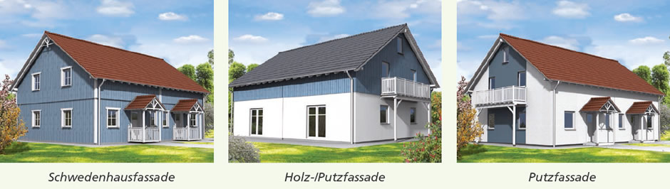 Holzhaus Typ Twinto 35 - Schwedenhausfassade Holzfassade
