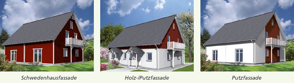 Holzhaus Typ Twinto 45 - Schwedenhausfassade Holzfassade